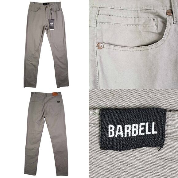 Barbell Apparel Pants Men's Athletic Chino Flat Front Ash Size 32X34 New 32 - Picture 1 of 14